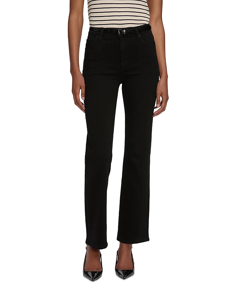 Frame Le Sleek High Rise Straight Jeans In Black