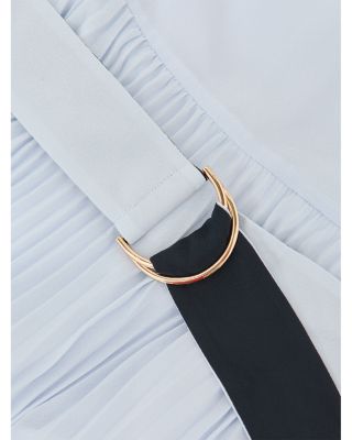 Tori Color Blocked Pleated Dress