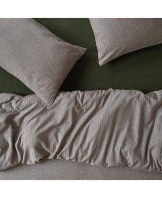 Herringbone Brushed Cotton Duvet Cover, Queen