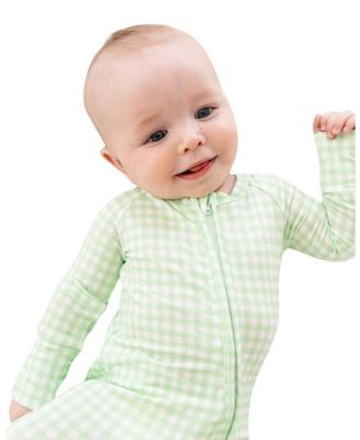  Boys' Pistachio Gingham Bamboo Sleeper - Baby