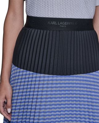 Colorblock Pleated Midi Skirt
