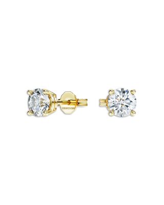 14K Yellow Gold Eternity Certified Lab Grown Diamond Stud Earrings