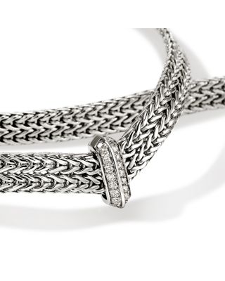 Sterling Silver Diamond Icon Link Necklace, 0.21 tcw