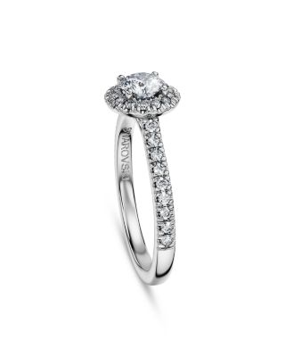 14K White Gold Eternity Certified Lab Grown Diamond Halo Engagement Ring