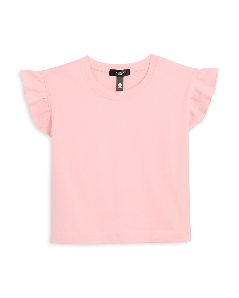 Aqua Girls' Ruffled Sleeve Tee, Little Kid, Big Kid - Exclusive