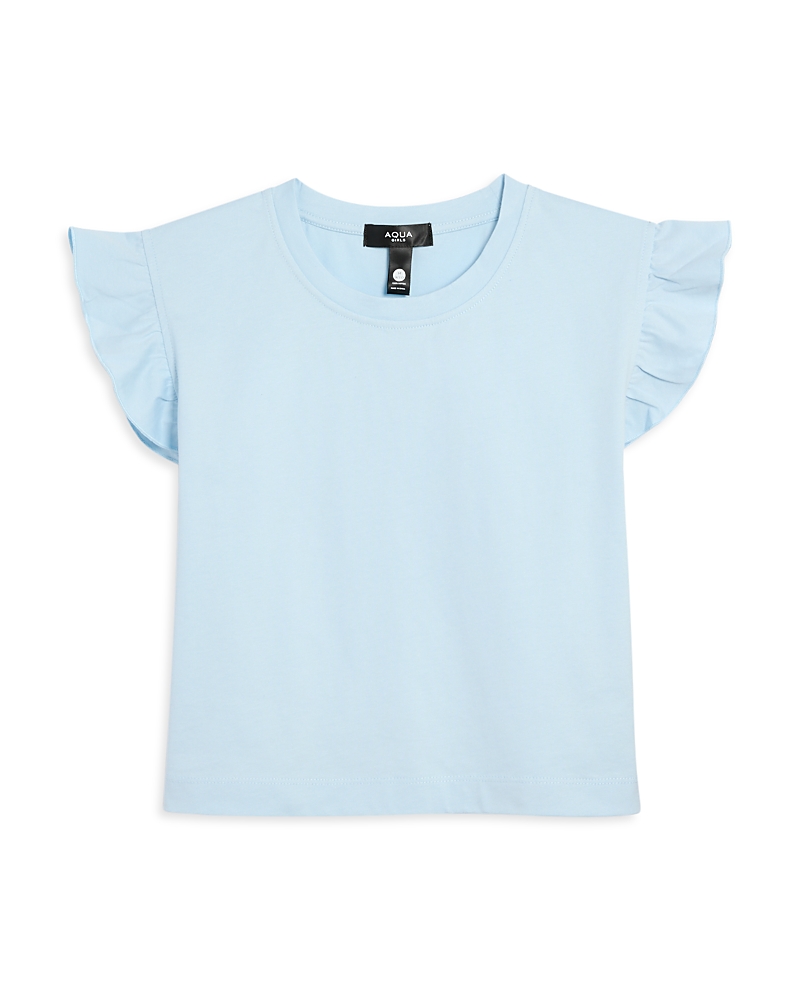Aqua Girls' Ruffled Sleeve Tee, Little Kid, Big Kid - Exclusive