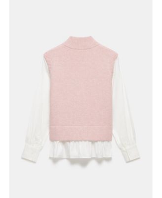 Women's Cotton Blend Layered Tank Top Sweater