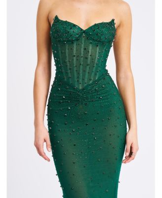  Fatima Sleeveless Corset Mermaid Maxi Evening Dress