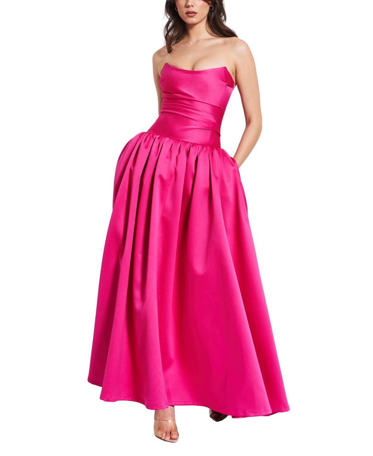 Miss Circle Walterina Satin Strapless Drop Waist Corset Gown