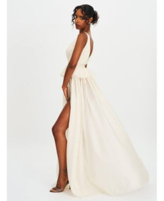  Calleigh Flare Beaded Belt Maxi Gown