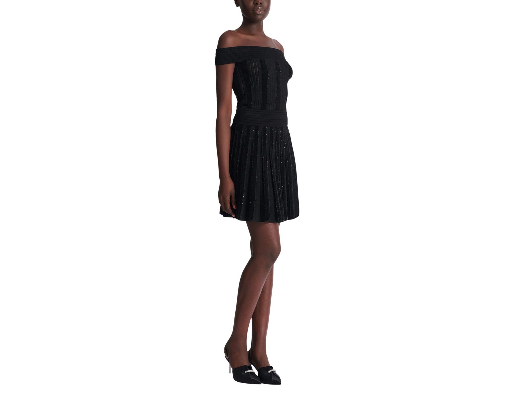 Pleated Glitter Knit Skirt — Image 6