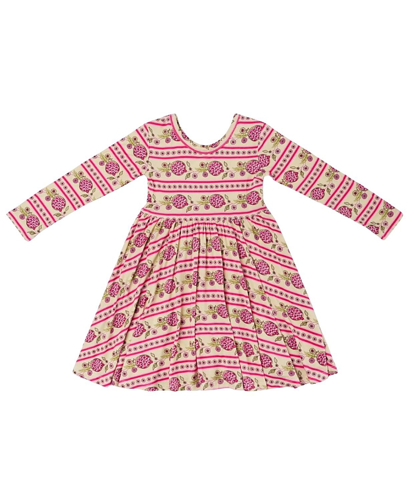 Motette Girls' Pomegranate Soiree Bamboo Twirl Dress - Little Kid