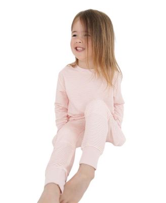  Girls' Peony Stripe Little Lounger Bamboo Sweatsuit - Baby, Little Kid