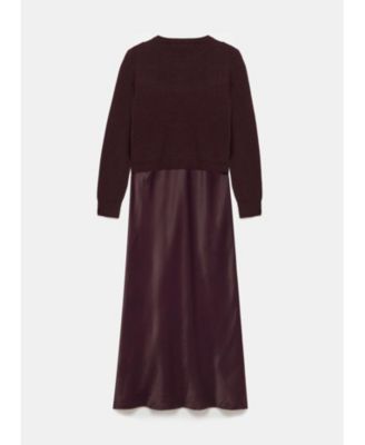 Women's Sweater Layered Slip Dress