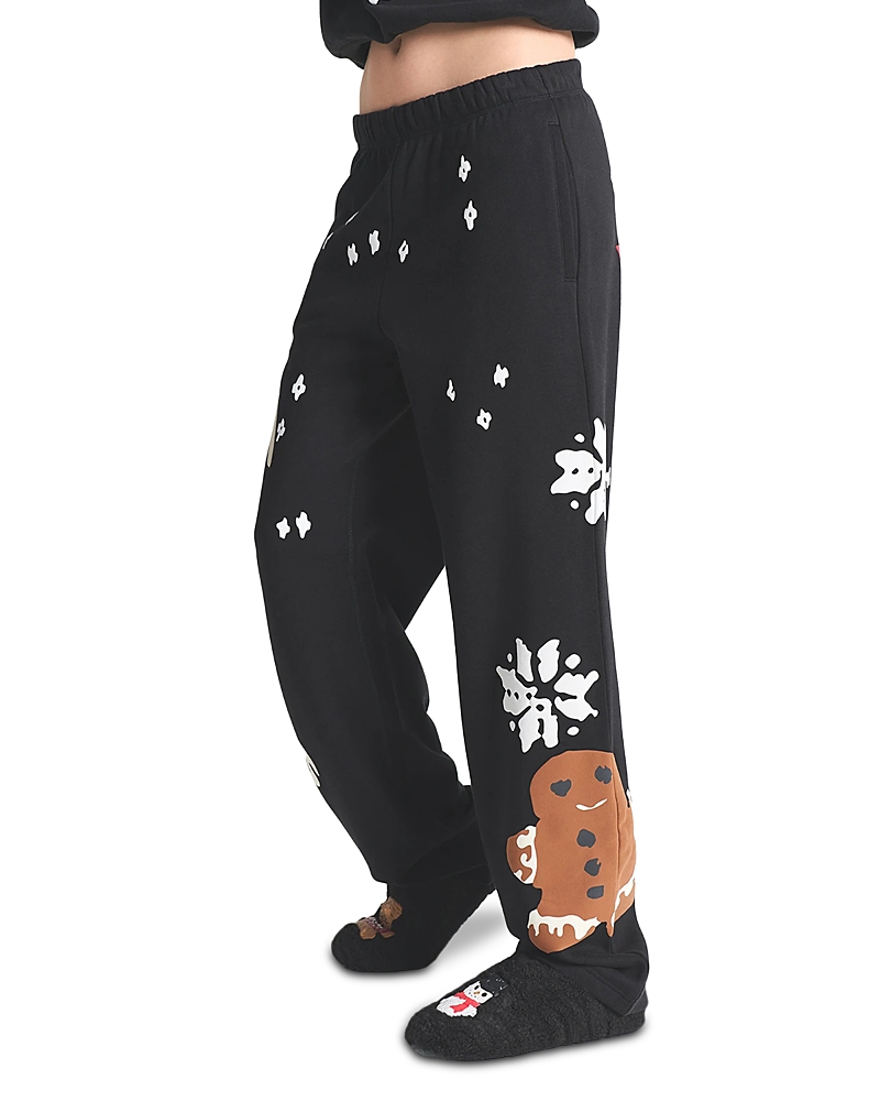 Skims Snow Print Fleece Pants