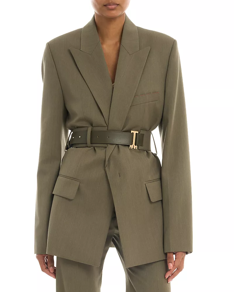 Victoria Beckham Wide Leather Tuxedo Belt