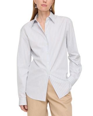 Fitted Cinched Waist Linen Shirt 