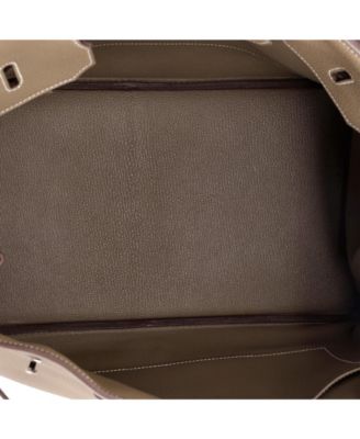 Birkin 40 Handbag Grey Togo with Palladium Hardware