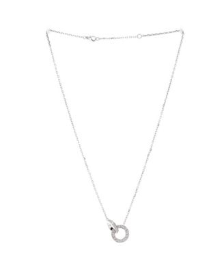  Love Interlocking Pave Necklace 18K White Gold and Diamonds, 14.75 - 16"