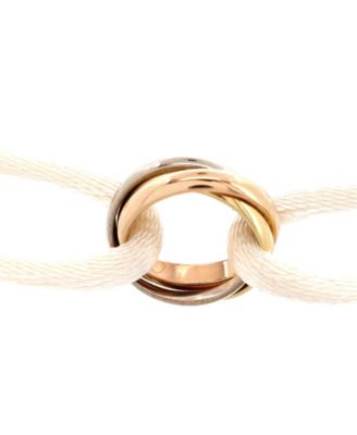  Trinity On Cord Bracelet Silk Cord with 18K Tricolor Gold