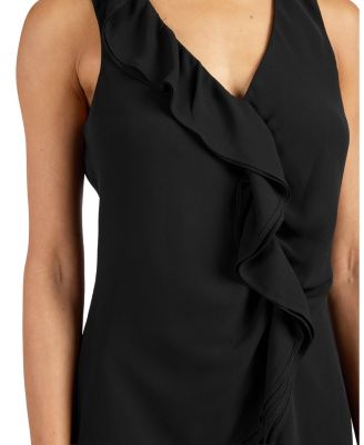  Tyra Sleeveless Top with Asymmetric Ruffles