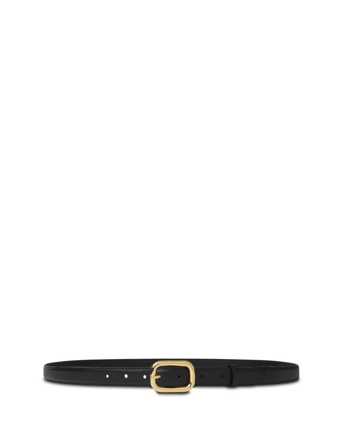 Frame The Rounded Buckle Leather Belt in Black