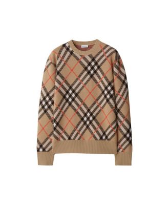Check Wool Mohair Blend Sweater