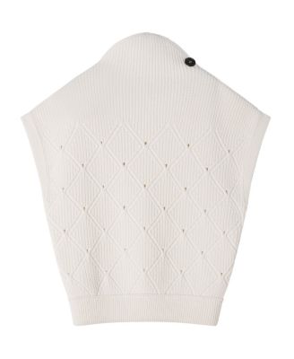  Diamond Detail Sleeveless Wool Sweater