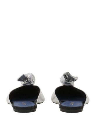 Women's Midnight Step Bow Mule in Metallic Leather