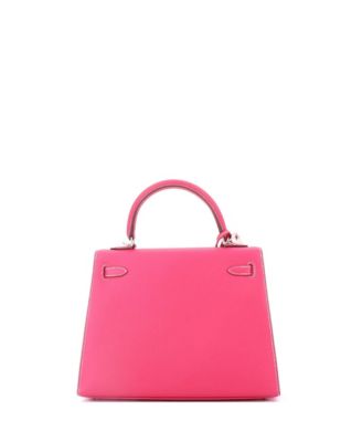 Kelly 25 Handbag Pink Epsom with Palladium Hardware