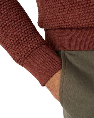 Merino Popcorn Stitch Polo Sweater