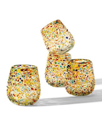  Fiesta Mexican Wine Glasses, Set of 4