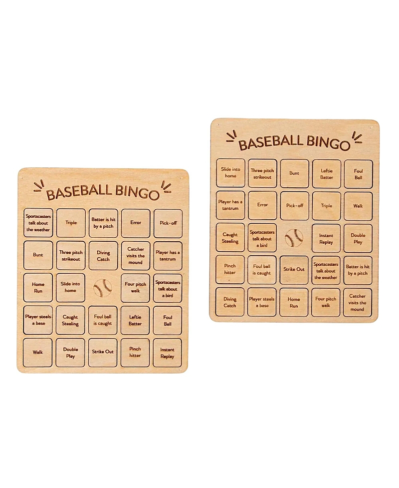 Uncommon Goods Baseball Bingo Set of 2 by Woodtech - Suitable for all ages