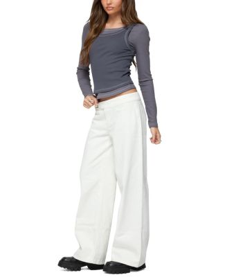  Zane Contrast Layered Long Sleeve Top