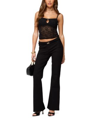  Janice Sheer Lace Keyhole Tank Top