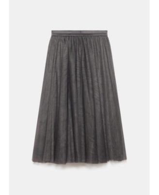  Women's Metallic Tulle Midi Skirt