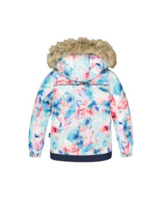  Girls' Two-Piece Play Snowsuit Floral Jacket - Little Kid