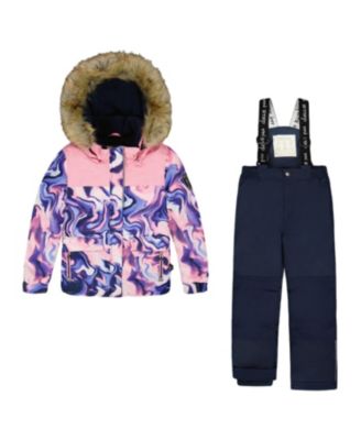  Girls' Two-Piece Discover Snowsuit with Gradient Printed Jacket - Little Kid, Big Kid