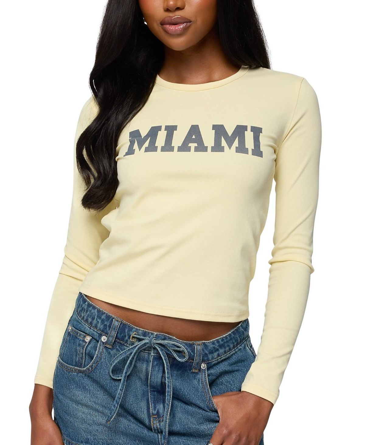 Edikted Miami Girl Long Sleeve T Shirt