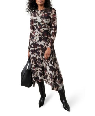  Women's Abstract Printed Midi Dress