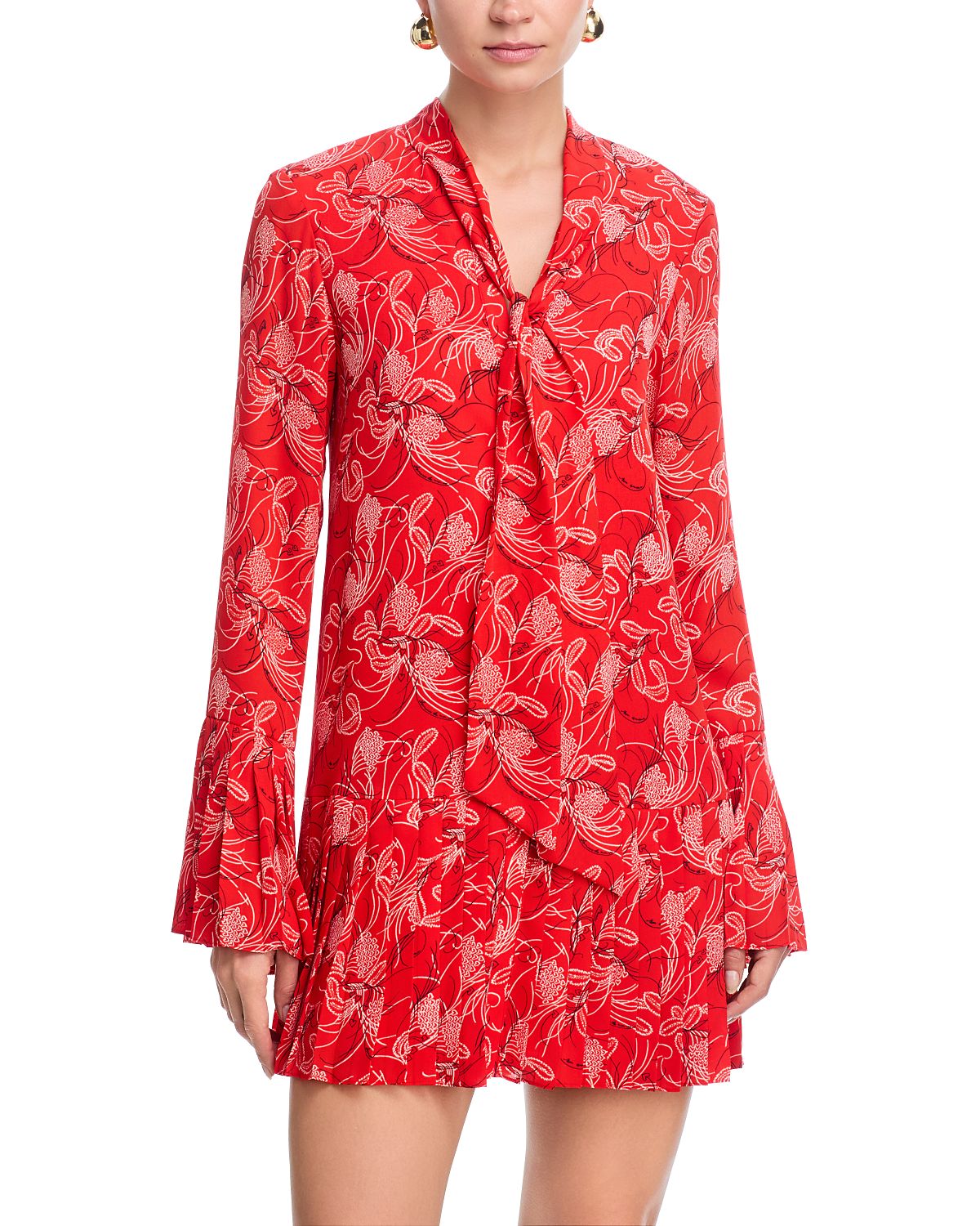 Cinq a Sept Botanical Floral A Line Mini Dress