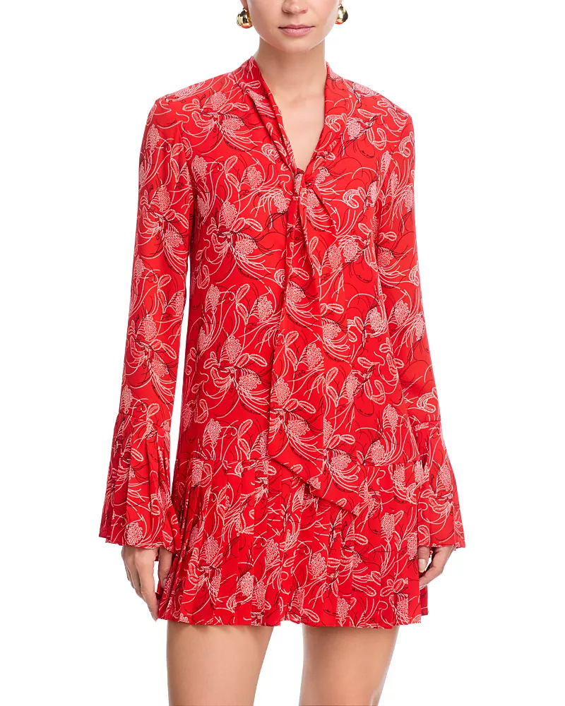 Cinq a Sept Botanical Floral A Line Mini Dress