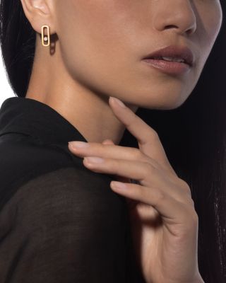 18K Gold Move Uno Diamond Oval Drop Earrings