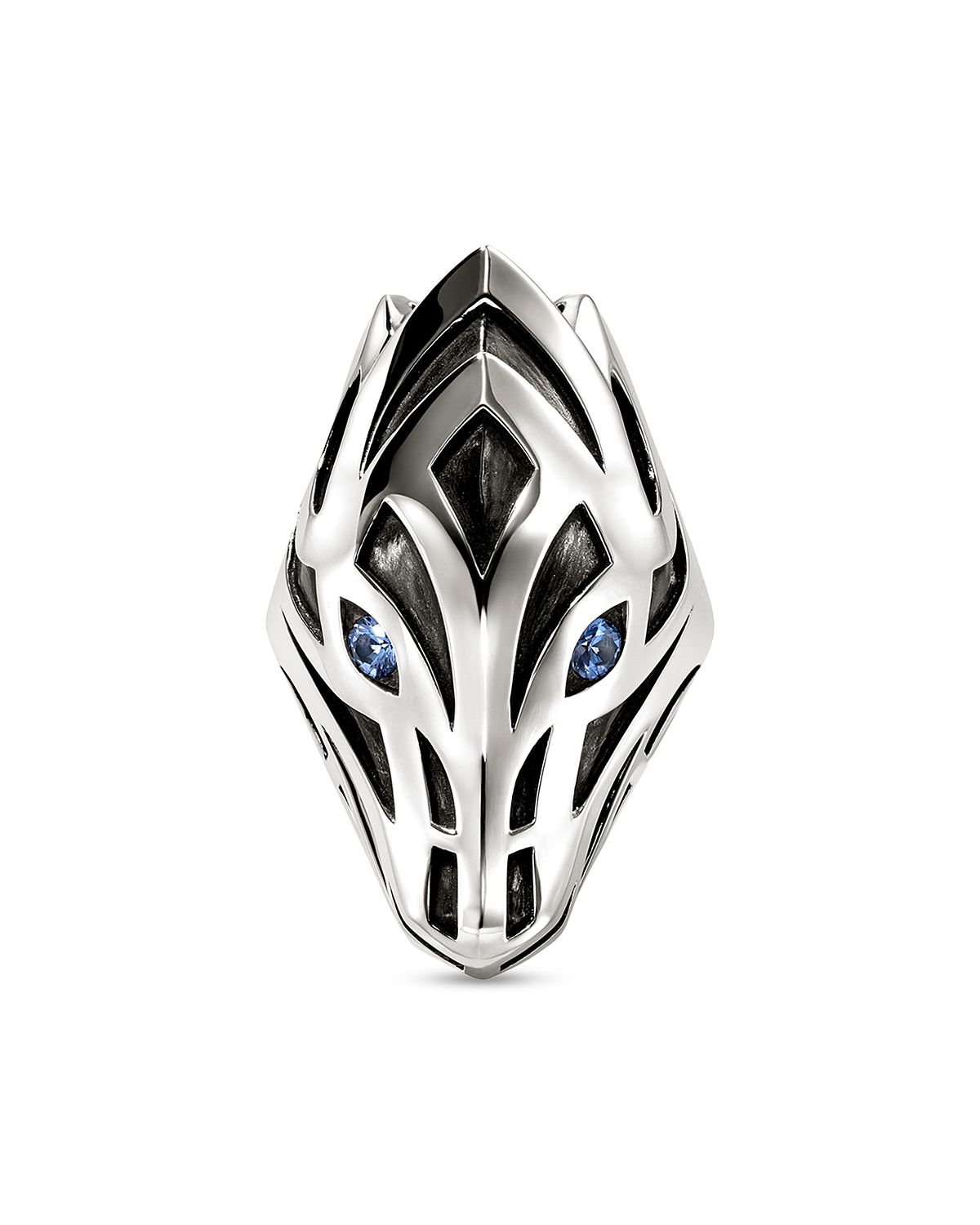 John Hardy Men's Sterling Silver Naga Blue Sapphire Dragon Ring