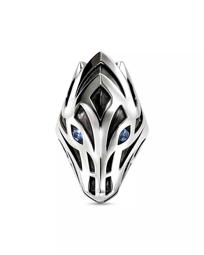 John Hardy Men's Sterling Silver Naga Blue Sapphire Dragon Ring