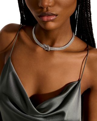 Sterling Silver Love Knot Double Strand Chain Necklace