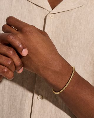 Artisanal hand-cut beads lend this bracelet one-of-a-kind texture and perfectly imperfect character