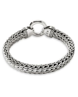 Men's Sterling Silver Icon Extension Flat Chain Bracelet