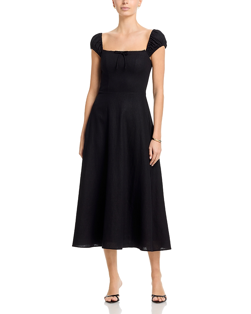 wayf pleated tiered dress WAYF Plaza Cut Out Maxi Dress