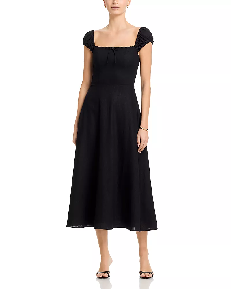 Wayf Carina Cap Sleeve Midi Dress